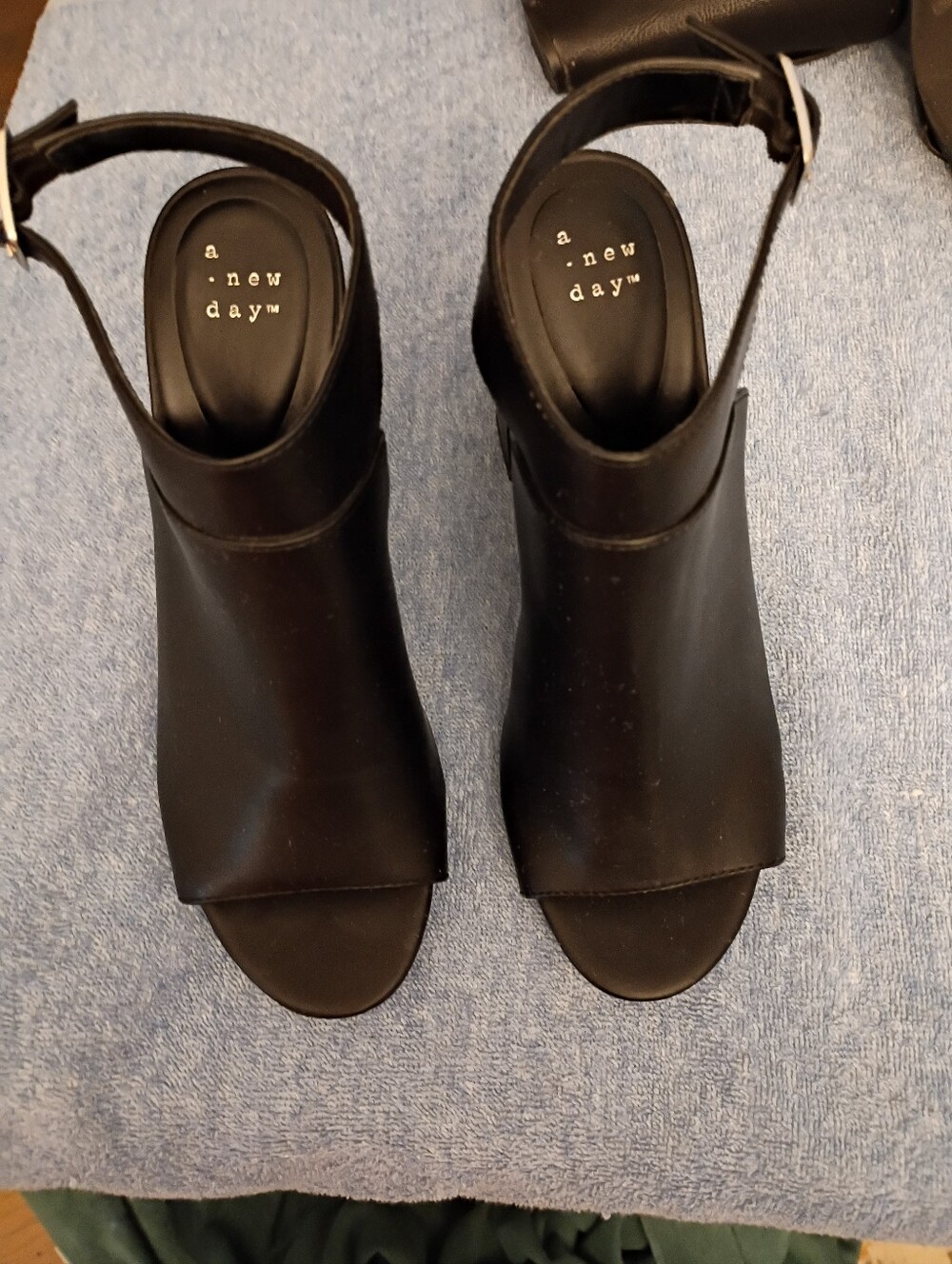 a new day Black Open-Toe Slingback Heels